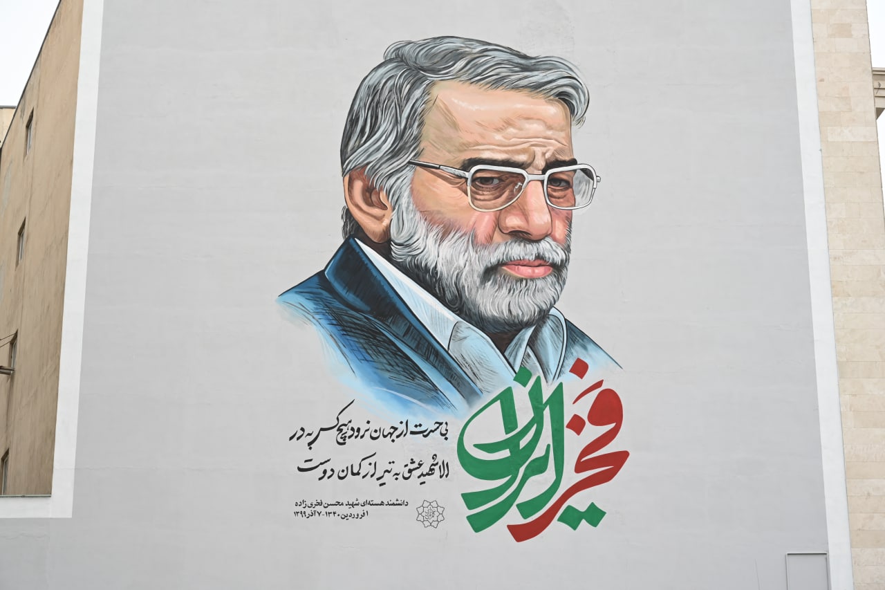 دیوار نگاره شهید محسن فخری زاده در شمال تهران رونمایی شد